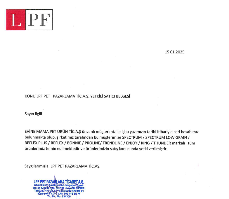 LPF Pet Pazarlama Ticaret Anonim Şirketi